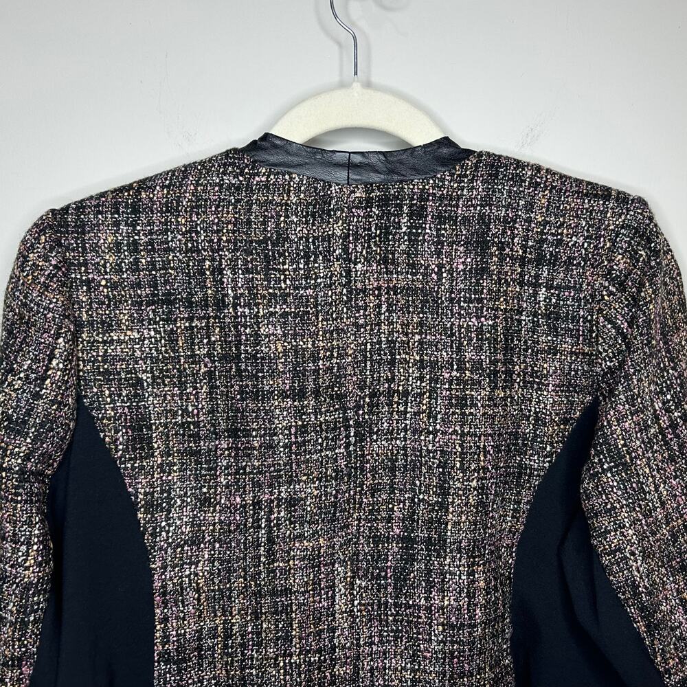 Lane Bryant Open Front Jacket Blazer Size 24 Vegan Leather Trim - Picture 6 of 12